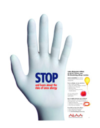 STOP and learn about the risks of latex allergy